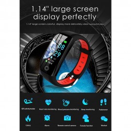 F21 Smart Bracelet 1.14-inch TFT Screen BT4.0 Smart Watch Heart Rate Blood Pressure Sleep Monitoring IP68 Waterproof Smart Timer Pedometer Calorie Fitness Alarm Camera Wristwatch Compatible with Android / iOS System