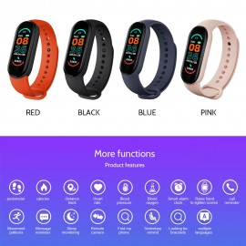 M6 Smart Bracelet Intelligent Watch Sport Fitness Tracker Heart Rate Sleep Monitor Smartwatch 0.96in Color Screen IP67 Waterproof Sports Wristband