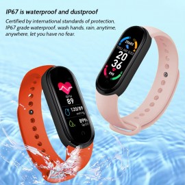 M6 Smart Bracelet Intelligent Watch Sport Fitness Tracker Heart Rate Sleep Monitor Smartwatch 0.96in Color Screen IP67 Waterproof Sports Wristband