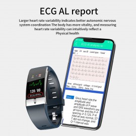 E66 Smart Bracelet Sports Watch 1.08-Inch TFT Single-Touch Screen Temperature/ECG/Heart Rate/Blood Pressure/Sleep Monitor IP68 Waterproof BT4.0 Fitness Tracker Notification/Call/Sedentary Reminder Remote Camera Compatible with Android iOS