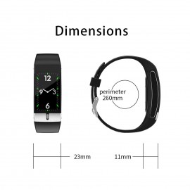 E66 Smart Bracelet Sports Watch 1.08-Inch TFT Single-Touch Screen Temperature/ECG/Heart Rate/Blood Pressure/Sleep Monitor IP68 Waterproof BT4.0 Fitness Tracker Notification/Call/Sedentary Reminder Remote Camera Compatible with Android iOS