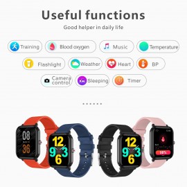 Q9 pro Smart Bracelet Sports Watch 1.7'' TFT Full-touch Screen Body Temperature Monitor 45-day Long Standby Health Monitor 24-Sports Mode Compatible with Android iOS