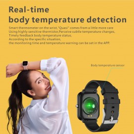 Q9 pro Smart Bracelet Sports Watch 1.7'' TFT Full-touch Screen Body Temperature Monitor 45-day Long Standby Health Monitor 24-Sports Mode Compatible with Android iOS