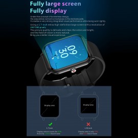 Q9 pro Smart Bracelet Sports Watch 1.7'' TFT Full-touch Screen Body Temperature Monitor 45-day Long Standby Health Monitor 24-Sports Mode Compatible with Android iOS