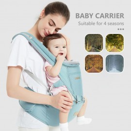 Multifunctional Baby Carrier with Hip Seat Ergonomic Baby Waist Carrier Hip Seat with Zipped Pocket Sunshade Mesh for Newborn Toddler