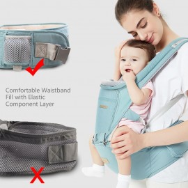 Multifunctional Baby Carrier with Hip Seat Ergonomic Baby Waist Carrier Hip Seat with Zipped Pocket Sunshade Mesh for Newborn Toddler