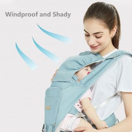 Multifunctional Baby Carrier with Hip Seat Ergonomic Baby Waist Carrier Hip Seat with Zipped Pocket Sunshade Mesh for Newborn Toddler