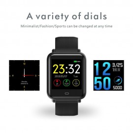 Q9 Sport Watch Smart Bracelet SMA Band Fitness Tracker IPS Screen Display Pedometer Calories Heart Rate Sleep Monitor Call Reminder Wrist Band with 2 Replacement Straps Replacement for Smartphones iOS Android Devices