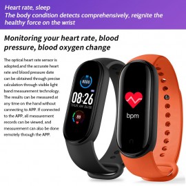 0.96-Inch Smart Bracelet BT Intelligent Watch Sport Fitness Tracker Blood Pressure Heart Rate Monitor Blood Oxygen Health Monitoring Two-way Lookup IP67 Waterproof Wristband