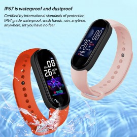 0.96-Inch Smart Bracelet BT Intelligent Watch Sport Fitness Tracker Blood Pressure Heart Rate Monitor Blood Oxygen Health Monitoring Two-way Lookup IP67 Waterproof Wristband