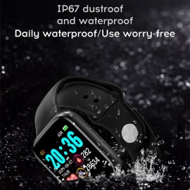 Smart Bracelet 1.3-Inch HD Color Touchscreen Smart Band IP67 Waterproof Smartwatch with Pedometer Heart Rate Tracker Blood Pressure Monitor Sleep Tracking Notifications Reminder Remote Shutter Compatible with Android iOS