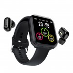 X8 2 in 1 Smart Bracelet with Wireless Earbuds 1.54-Inch IPS Full-Touch Screen BT5.0 Fitness Tracker IP67 Waterproof Sleep/Heart Rate/Blood Pressure Monitor Message/Call/Sedentary Reminder Remote Camera Music Control Compatible with Android iOS