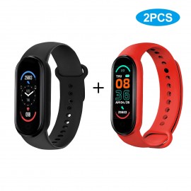 M6 Smart Sports Bracelet Watch 0.96-Inch TFT Screen BT4.0 Fitness Tracker IP67 Waterproof Sleep/Heart Rate/Blood Pressure Monitor Multiple Sports Mode Notification/Call/Sedentary Reminder Remote Camera/Music Control Compatible with Android iOS