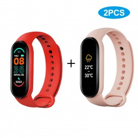 M6 Smart Sports Bracelet Watch 0.96-Inch TFT Screen BT4.0 Fitness Tracker IP67 Waterproof Sleep/Heart Rate/Blood Pressure Monitor Multiple Sports Mode Notification/Call/Sedentary Reminder Remote Camera/Music Control Compatible with Android iOS