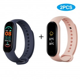 M6 Smart Sports Bracelet Watch 0.96-Inch TFT Screen BT4.0 Fitness Tracker IP67 Waterproof Sleep/Heart Rate/Blood Pressure Monitor Multiple Sports Mode Notification/Call/Sedentary Reminder Remote Camera/Music Control Compatible with Android iOS