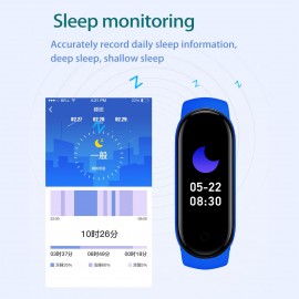 M6 Smart Sports Bracelet Watch 0.96-Inch TFT Screen BT4.0 Fitness Tracker IP67 Waterproof Sleep/Heart Rate/Blood Pressure Monitor Multiple Sports Mode Notification/Call/Sedentary Reminder Remote Camera/Music Control Compatible with Android iOS