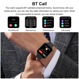 P6 BT Call Smart Bracelet 1.54'' TFT Full-Touch Screen BT3.0+4.0 IP67 Waterproof Custom Dial/3 Menu Styles Sleep/Heart Rate/Blood Pressure Monitor Multiple Sports Mode Message/Call Reminder Music Control/Remote Camera Compatible with Android iOS