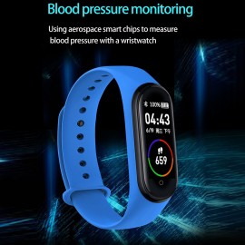 M4 Smart Sport Bracelet 0.96'' LCD Single-Touch Screen Sleep/Heart Rate/Blood Pressure Monitor Message/Call Reminder Compatible with Android iOS