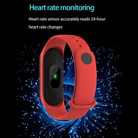 M4 Smart Sport Bracelet 0.96'' LCD Single-Touch Screen Sleep/Heart Rate/Blood Pressure Monitor Message/Call Reminder Compatible with Android iOS