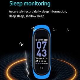 M4 Smart Sport Bracelet 0.96'' LCD Single-Touch Screen Sleep/Heart Rate/Blood Pressure Monitor Message/Call Reminder Compatible with Android iOS