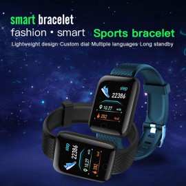 116plus Smart Sports Bracelet Sports Watch 1.44'' TFT Single-touch Screen Multilingual Display Custom Dial Fitness/Health Monitor Long Standby IP67 Waterproof Compatible with Android iOS