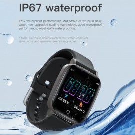 T1S Fitness Watch 1.3in Color Screen Sport Intelligent Fitness Tracker IP67 Waterproof Heart Rate Sleep Quality Temperature   Monitoring Wrist Watch