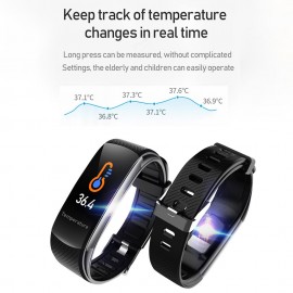 C6T Body Temperature Bracelet Watch Smart Sports Bracelet IP67 Information Push Sleep Exercise Step Waterproof Sports Smart Bracelet Blood Pressure Monitoring