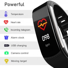 C6T Body Temperature Bracelet Watch Smart Sports Bracelet IP67 Information Push Sleep Exercise Step Waterproof Sports Smart Bracelet Blood Pressure Monitoring