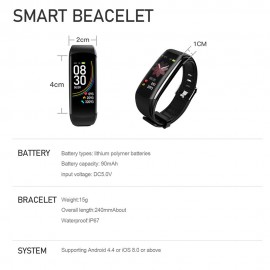 C6T Body Temperature Bracelet Watch Smart Sports Bracelet IP67 Information Push Sleep Exercise Step Waterproof Sports Smart Bracelet Blood Pressure Monitoring