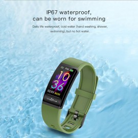 M8 Intelligent Bracelet Body Temperature Health Monitoring Electrocardiogram Analysis IP67 Waterproof Sport Tracker (Green)