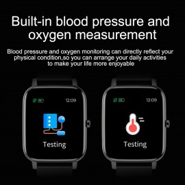 Smart Watch Fitness Tracker with 1.69'' Touch Screen Step Calorie Counter Activity Tracker Watch Supports Heart Rate Blood Pressure Monitor Smart Bracelet Wrist Band