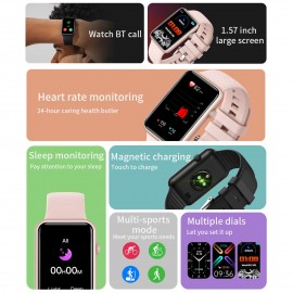 Smart Band Fitness Tracker Bracelet Sport Smart Watch Wrist Thermometer Heart Rate Sleep Monitoring Wristband IPS Touch Screen IP67 Waterproof Information Reminde