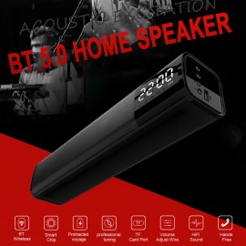 BT Soundbar Audio Player Wireless Speaker Subwoofer 3D Surround Speakers Clock TF USB for Home TV PC