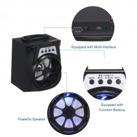 MS-133BT Portable Outdoor Speaker Colorful LED Light Super Bass Wireless Bluetooth Speakers FM Radio TF Card AUX IN U Disk Music Player