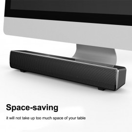 V-103 Speaker Bar Computer Speakers Stereo HiFi Sound Wired Computer Sound Bar Rich Bass USB Powered Soundbar Speaker for PC TV Smart Phone Tablets Desktop Laptop