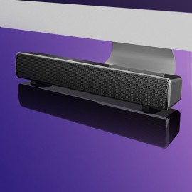 V-103 Speaker Bar Computer Speakers Stereo HiFi Sound Wired Computer Sound Bar Rich Bass USB Powered Soundbar Speaker for PC TV Smart Phone Tablets Desktop Laptop