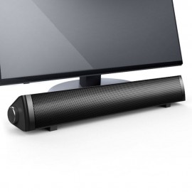 V105 Speaker Bar Computer Speakers Wired Computer Sound Bar Stereo USB Powered Mini Long Soundbar Speaker with HiFi Sound Rich Bass for TV PC Cellphone Tablets Desktop Laptop