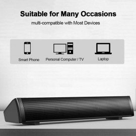 V105 Speaker Bar Computer Speakers Wired Computer Sound Bar Stereo USB Powered Mini Long Soundbar Speaker with HiFi Sound Rich Bass for TV PC Cellphone Tablets Desktop Laptop