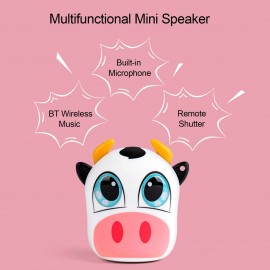 A1 Mini Speaker Wireless Bluetooth Speakers TWS Connection Portable Sound Box with Lanyard Remote Shutter Rechargeable Battery Hands-free with Mic