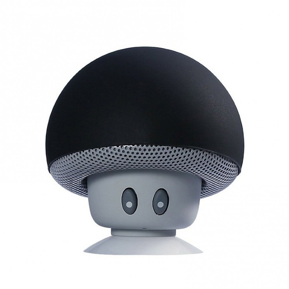 Mini BT Mushroom Speaker Wirelessly Portable Subwoofer with Mic & Suction Cup for Pads/Smartphones