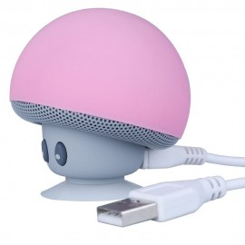 Mini BT Mushroom Speaker Wirelessly Portable Subwoofer with Mic & Suction Cup for Pads/Smartphones