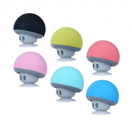 Mini BT Mushroom Speaker Wirelessly Portable Subwoofer with Mic & Suction Cup for Pads/Smartphones