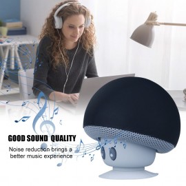 Mini BT Mushroom Speaker Wirelessly Portable Subwoofer with Mic & Suction Cup for Pads/Smartphones