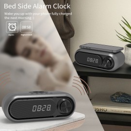 Bluetooth Speaker LED Digital Clock Multifunctional Sound Box Wireless Charger Desk Clock FM Radio Wireless Charging Device