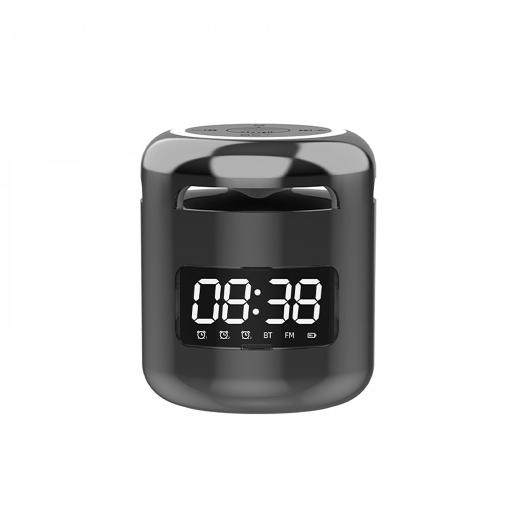 JM01 Portable Wireless BT 5.0 Speaker Alarm Clocks Wireless Loudspeakers Support TF Card/FM/AUX IN Hands-free with Mic