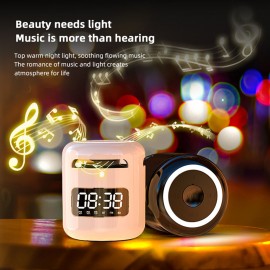 JM01 Portable Wireless BT 5.0 Speaker Alarm Clocks Wireless Loudspeakers Support TF Card/FM/AUX IN Hands-free with Mic