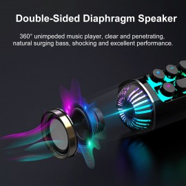 soaiy SH19 HiFi Speaker Computer Game BT Subwoofer RGB Light Key Bass Sound Bar Stereo Music Player Sound Box TF Card Port 3.5mm Audio Input for PC Laptop Smartphone Tablet