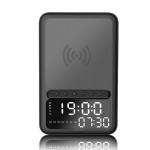 Wireless BT5.1 Speaker Wireless Charger Fast Charging Stand Alarm Clock Time Display TF Card MP3 Playback with Mic