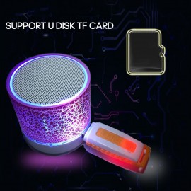 A9 Crack Pattern Mini Speaker Colorful Light Support U Disk TF Card AUX Port Wireless Portable Loudspeaker Box