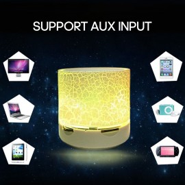 A9 Crack Pattern Mini Speaker Colorful Light Support U Disk TF Card AUX Port Wireless Portable Loudspeaker Box